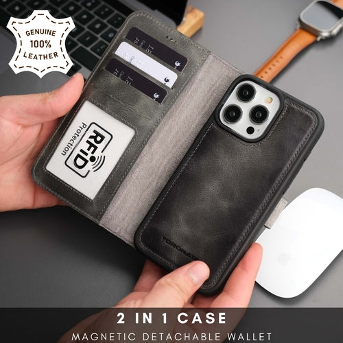 Casper iPhone 16 Pro Wallet Case Leather MagSafe